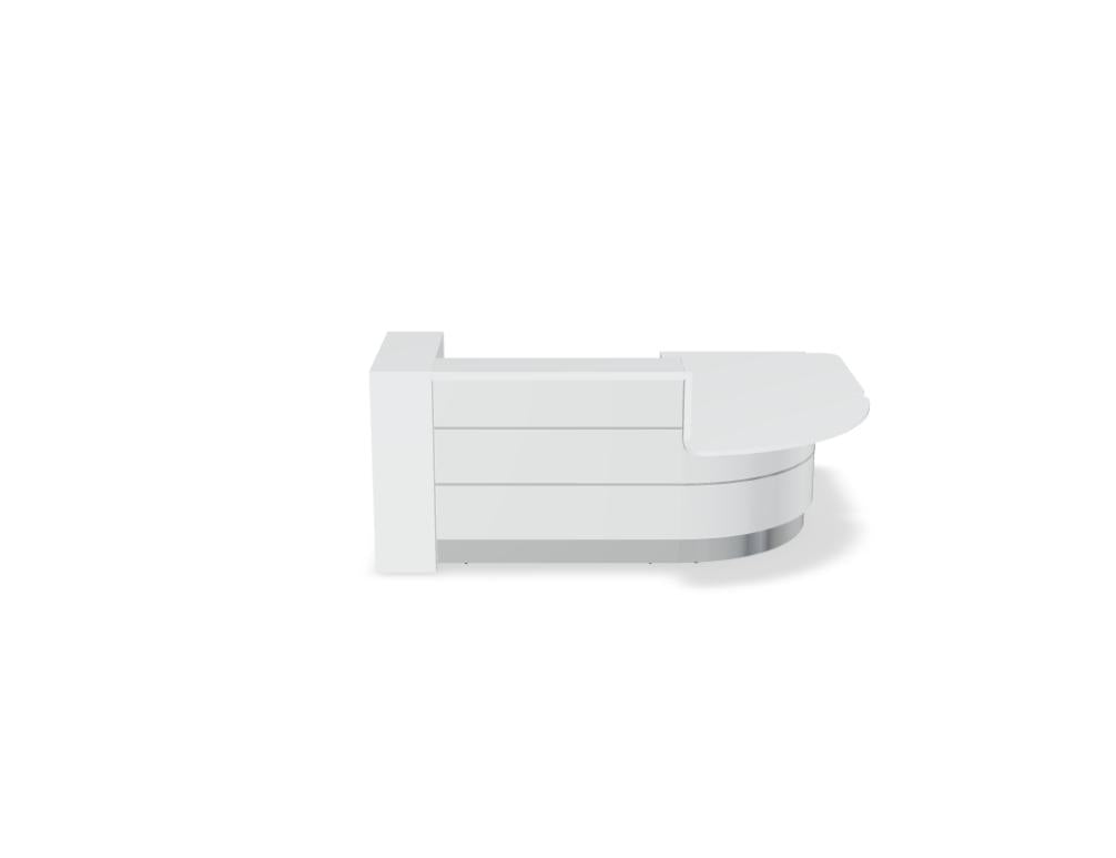 Valde LAV126L modulare Empfangstheke von Mdd in hellem Design, moderner Empfangsdesk für Büro und Praxis