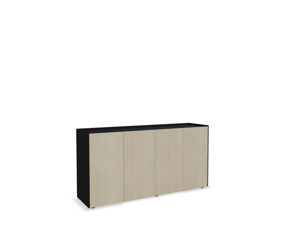 Geräumiger Büroschrank Viga V25M von Mdd, mattgraue Fronten, rechteckige Griffe, stabile Metallstruktur, vielseitige Innenaufteilung, ideal für Akten und Ordner