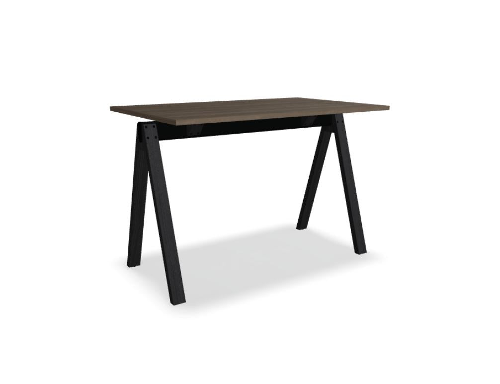 Hochtisch Viga V16111M von MDD in moderner Holz-Optik, kompakte Tischplatte, robuster Metallunterbau, ideales Design für Küche oder Barbereich.