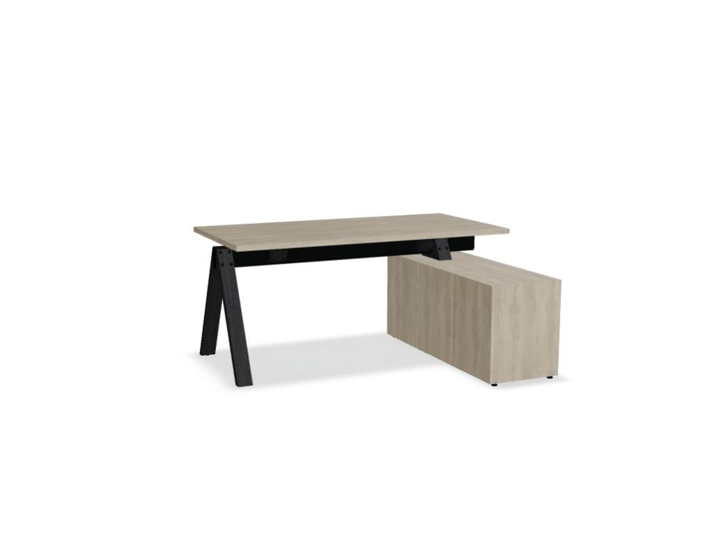 Viga V163PM - Schreibtisch mit Managerschrank in Dunkle Walnuss präsentiert im Onlineshop von KAQTU Design AG. Schreibtisch ist von Mdd