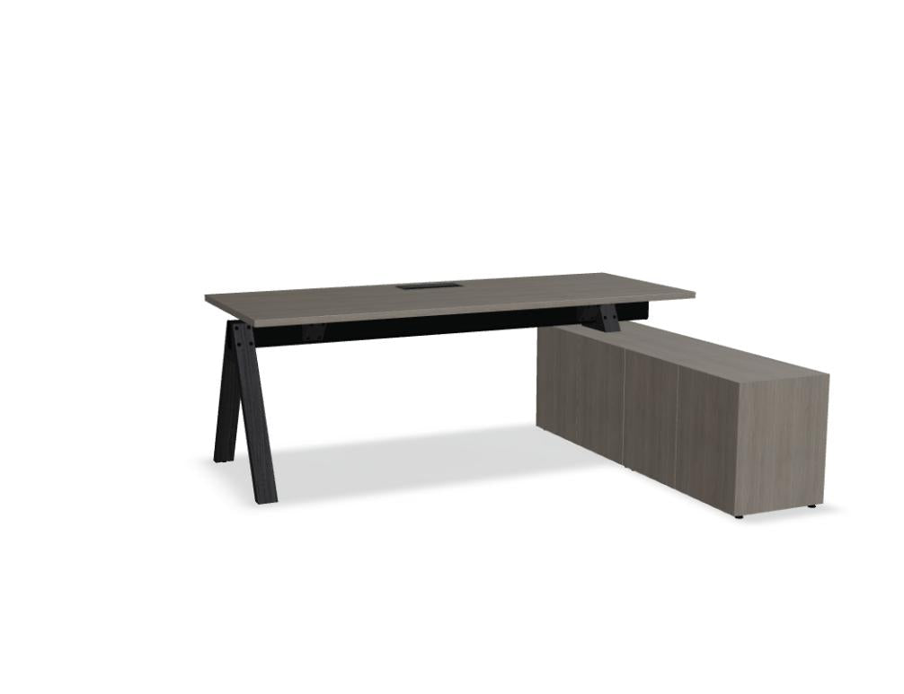 Viga V204PM Schreibtisch von Mdd mit integriertem Managerschrank, modernem Design und großzügiger Arbeitsfläche