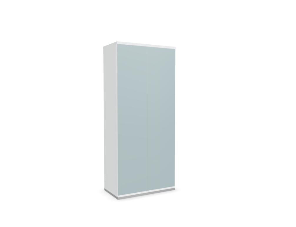 Mdd Color A52P4HK Garderobenschrank in hellem Holzdekor mit farbiger Front und offenen Fächern für Büro oder Flur