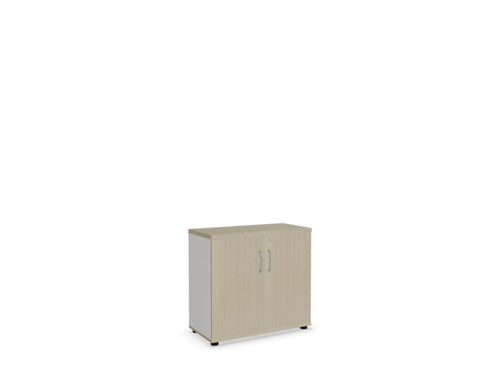 Mdd Basic K21B4 Büroschrank in modernem Design mit Türen und offenem Fach, ideal zur geordneten Aufbewahrung im Büro