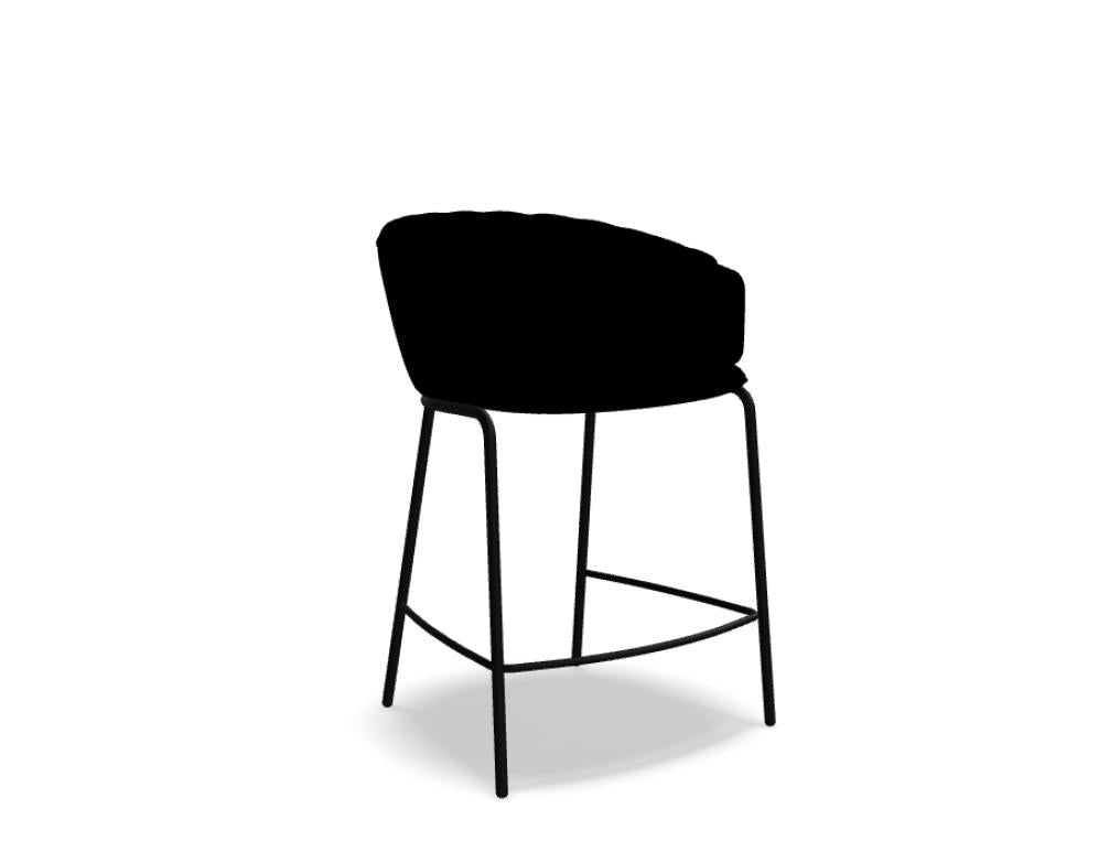 Mdd Collar CL3P7 Barhocker mit gepolstertem Sitz, Rückenlehne und schlankem Metallgestell für moderne Tresenbereiche