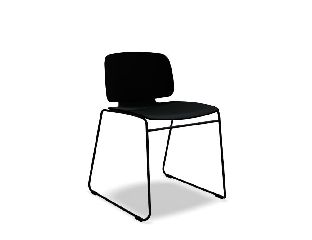 Bild eines Lena LEK02 Stuhls von Mdd: moderner, schlanker Stuhl mit Holz-Armlehnen, grauem Sitz und minimalistischer Formgebung, ideal für Esszimmer oder Büro.