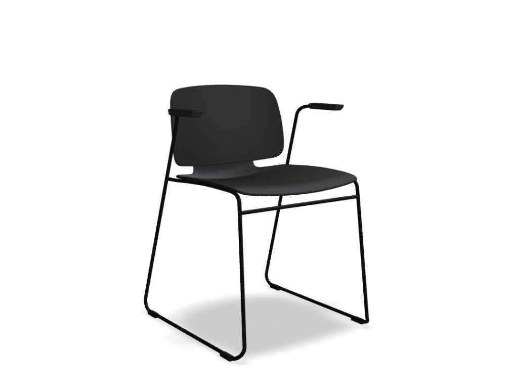 Bild zeigt den Lena LEK02P Stuhl von MDD: moderner Lounge-Stuhl mit eckigem Sitz, Holzbeinen und lederähniger Polsterung in warmen Braun- bis Taupe-Tönen.