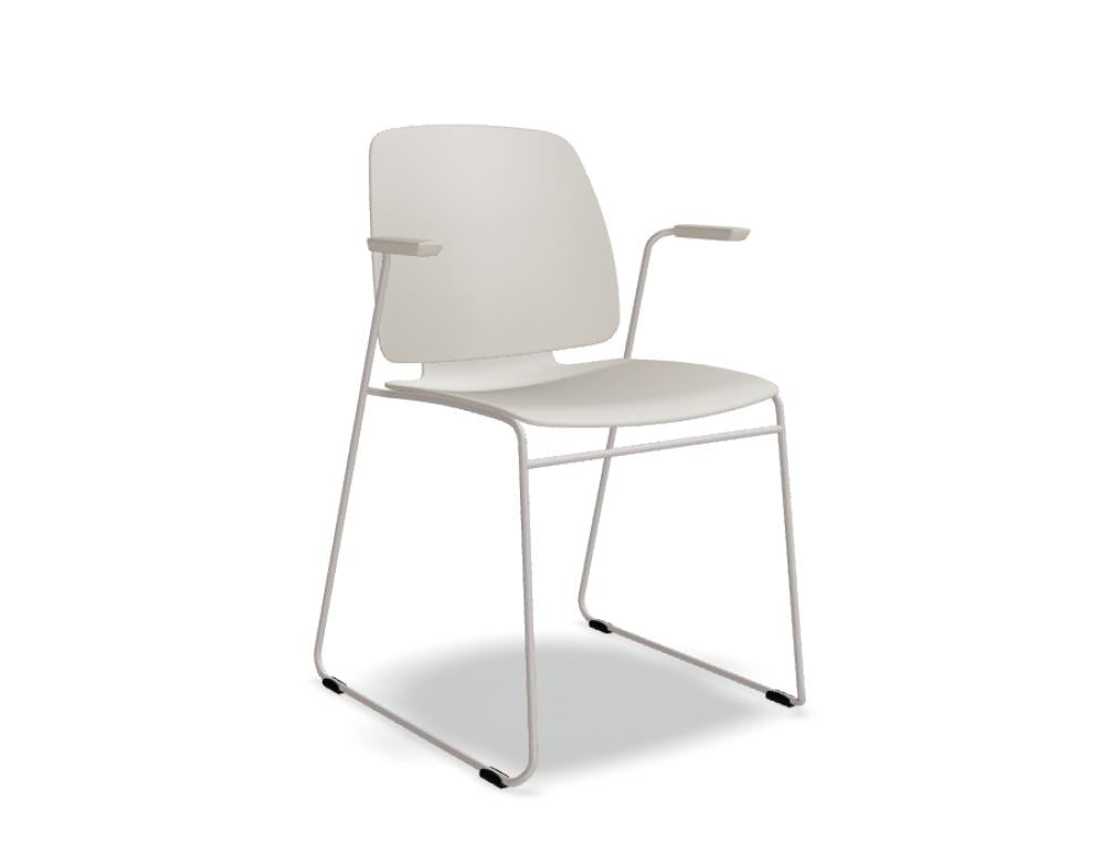 Lena LEK03P Stuhl aus Holz mit gepolsterter Sitzfläche, modernen Linien, neutrale Farbgebung und gemütlicher Sitzkomfort für Ess- oder Wohnzimmerbereich