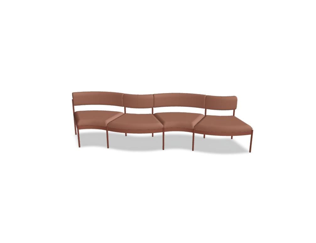 Bild des modularen Sitzsystems Nora NOR404 von MDD: modernes, elegantes Sofa in neutralen Tönen mit minimalistischer Linienführung, hochwertiger Stoffbezug, modulare Einzelteile flexibel arrangementierbar.