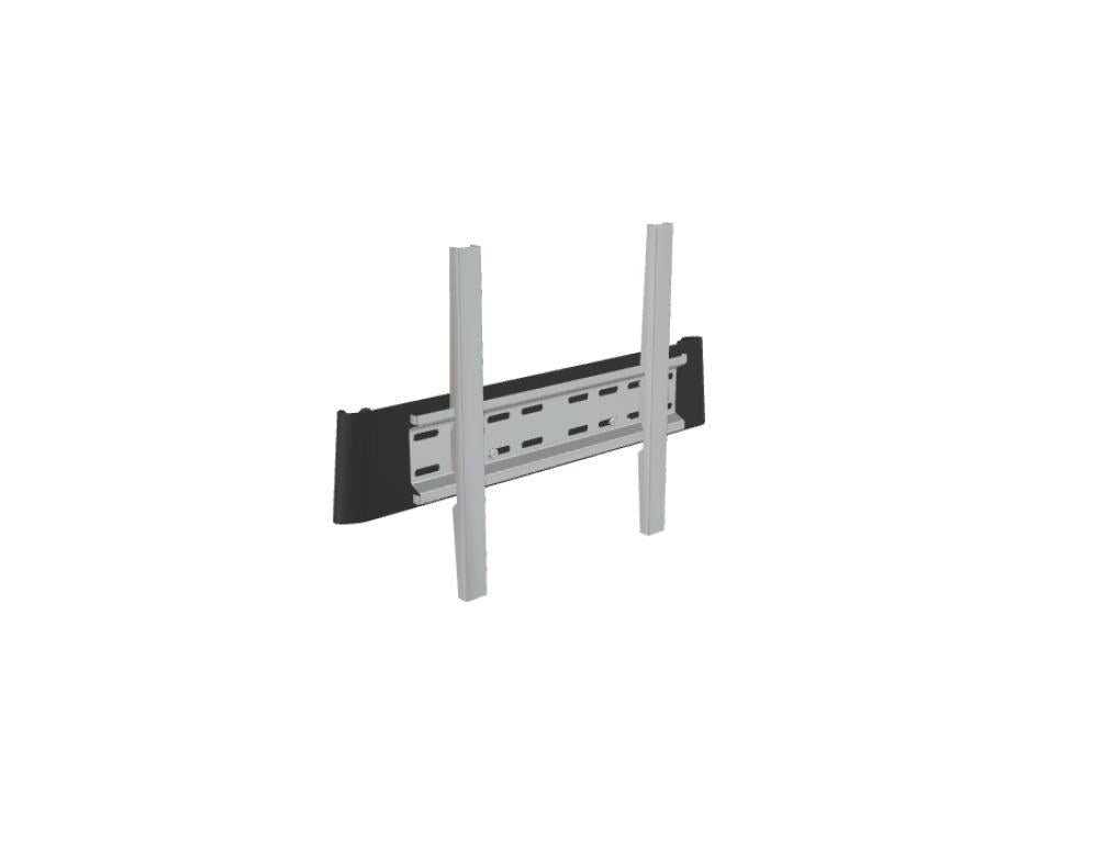 Anthrazit halbmattes Metallzubehör für Ampla-Tische: Blumentopf, Organizer und TV-Halterung aus pulverbeschichtetem Blech, verschiedene Grössen.