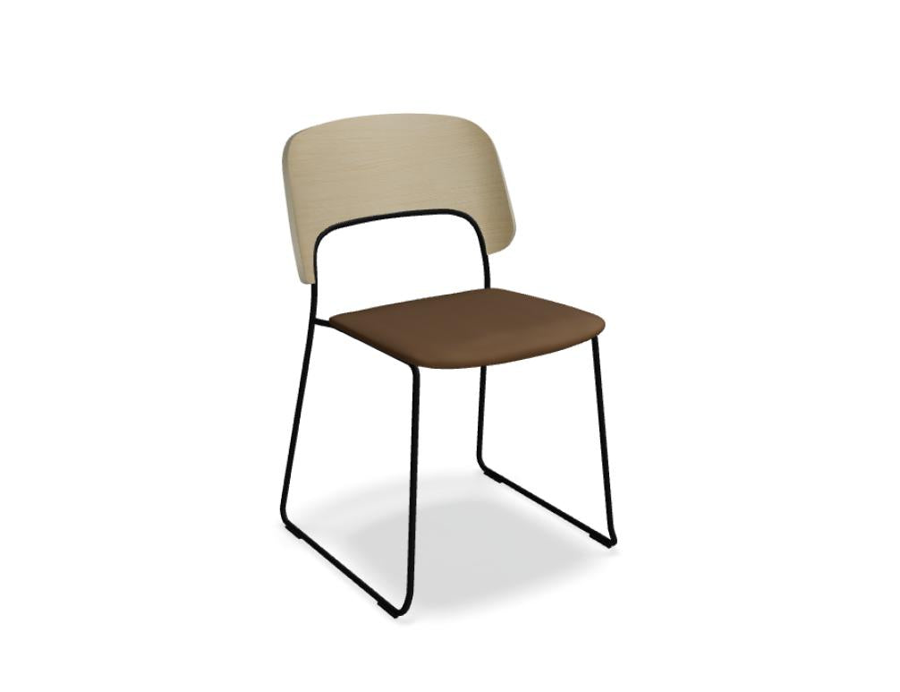 Afi AFT04 gepolsterter MDD Stuhl mit runder Sitzschale, schlankem Gestell und modernem Design für Büro oder Meetingraum
