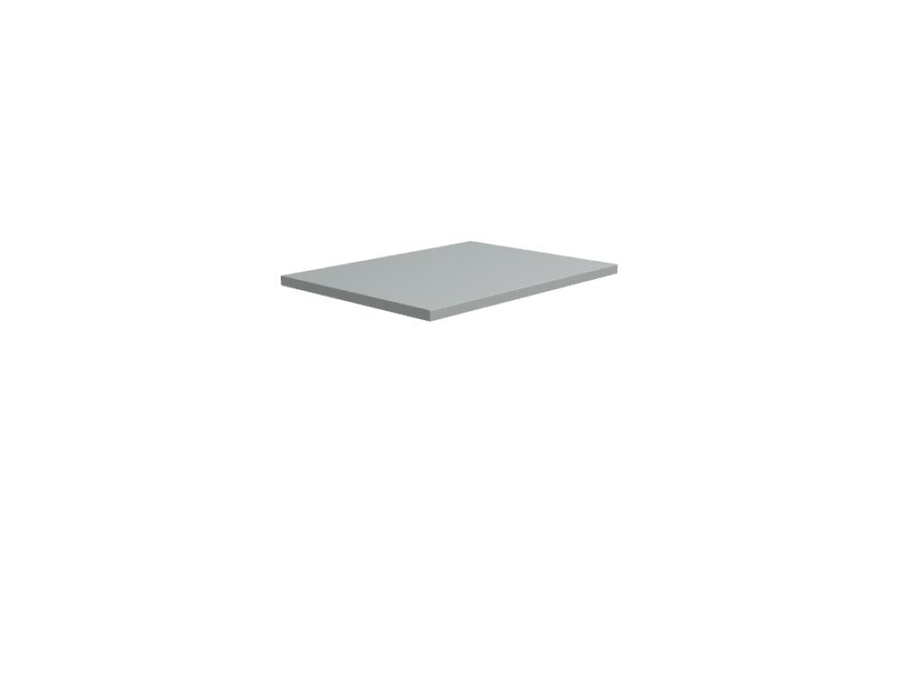 Ansatztisch für Schreibtische von Mdd mit Melamin-Tischplatte in Akazie und pulverbeschichtetem Metallgestell in Aluminium Halbmatt.
