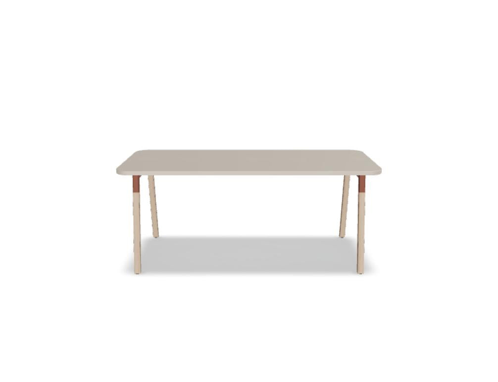 Ogi W BOWZ05 Schreibtisch aus Holz mit glatter Oberfläche, kompakte Esstisch-Optik, stabile Beine, neutrale Farbgebung für modernes Arbeitszimmer
