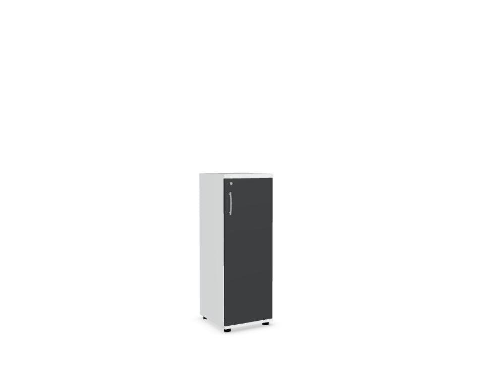 Schrank der Büroschrank-Kollektion Standard A36P2 von Mdd, schlankes, modernes Metallmöbelstück mit hellen Holzakzenten und griffbereitem Innenraum, ideal für Büroorganisation