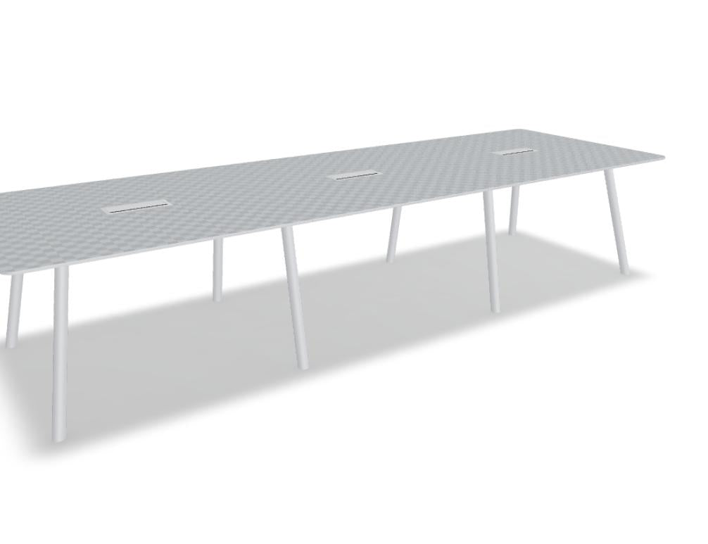 Helles Esstisch-Endstück in moderner, minimalistischem Design mit feinen Holzstrukturen und abgerundeten Kanten; ideal für gemütliche Essbereiche.