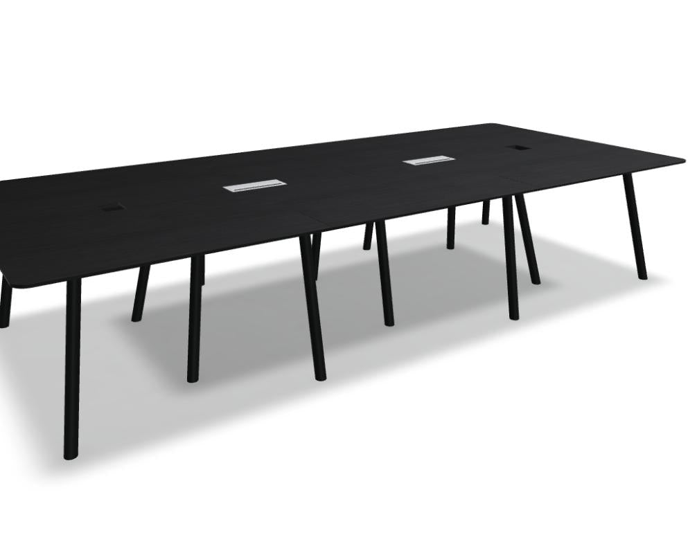 Westerlicher Esstisch Echo ETF1636R von MDD, rechteckige Holzplatte mit dunkelbraunem Finish, robuste Beine, stilvoller Mittelpunkt für moderne Essbereiche.