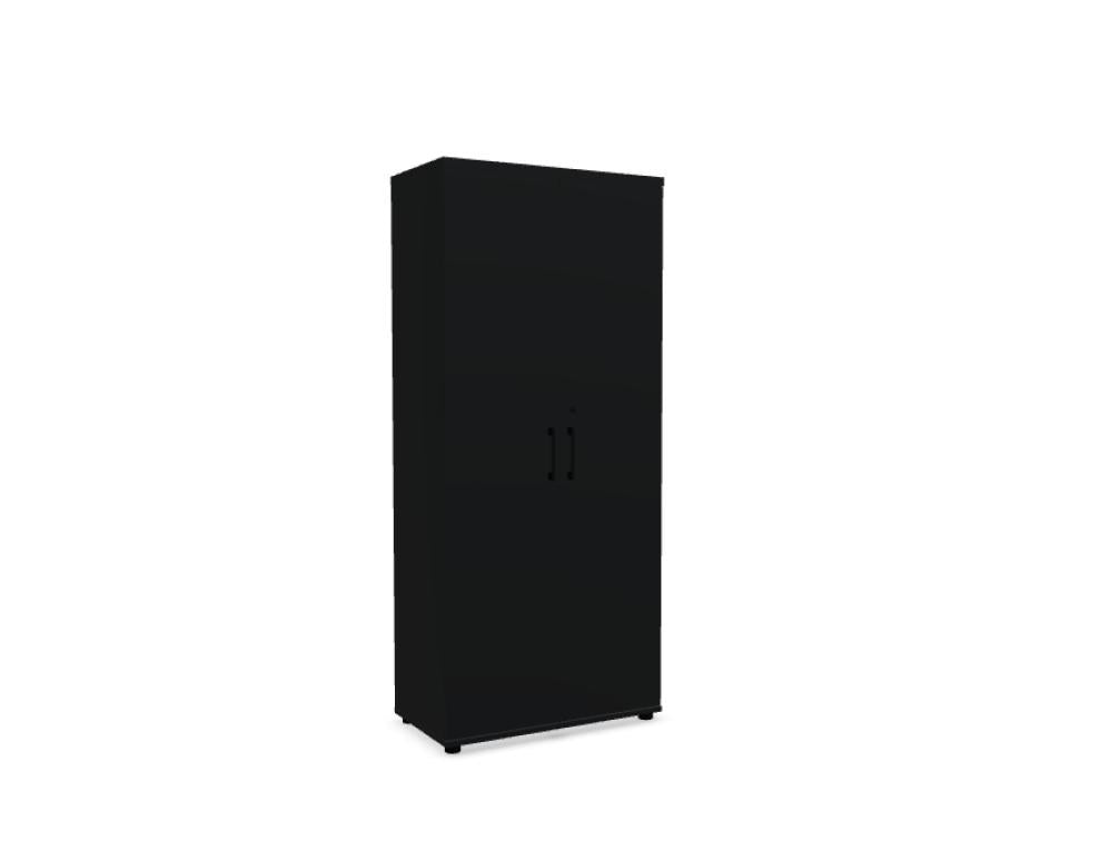 Büroschrank Standard von Mdd in Weiss Pastell mit Front in Eiche Natur, Melaminplatte mit ABS-Umleimer, Aluminium-Griff und Patentschloss.