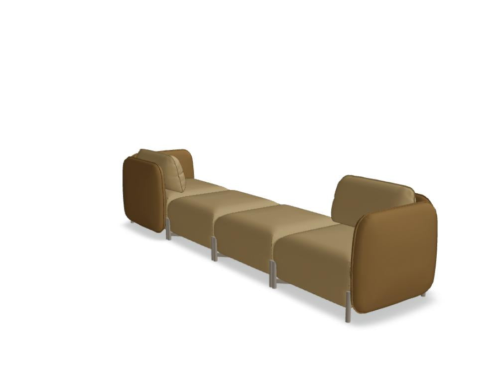 Sofa Linka LKS11P in hellem Grau mit glatten Linien, gepolsterter Sitzfläche, schlanken Armlehnen und Holzbeinen, modernes Möbelstück aus der Serie Sofa von Mdd.