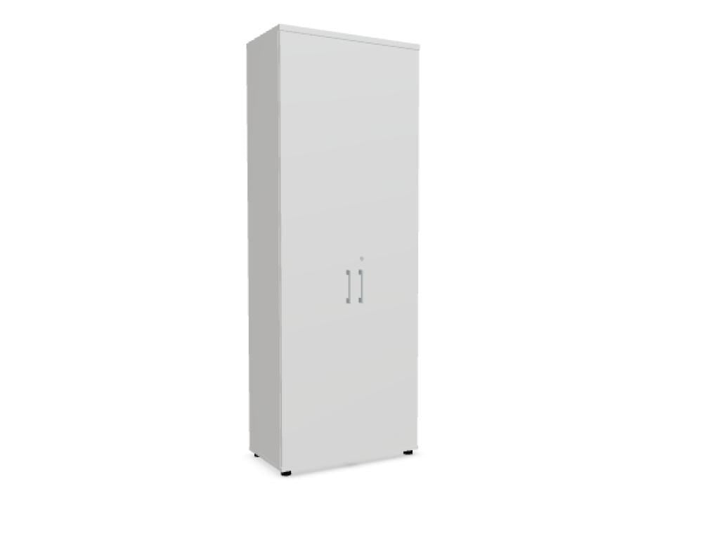 Büroschrank Standard von Mdd in Weiss Pastell mit Front in Eiche Natur, Melaminplatte mit ABS-Umleimer, Aluminium-Griff und Patentschloss.