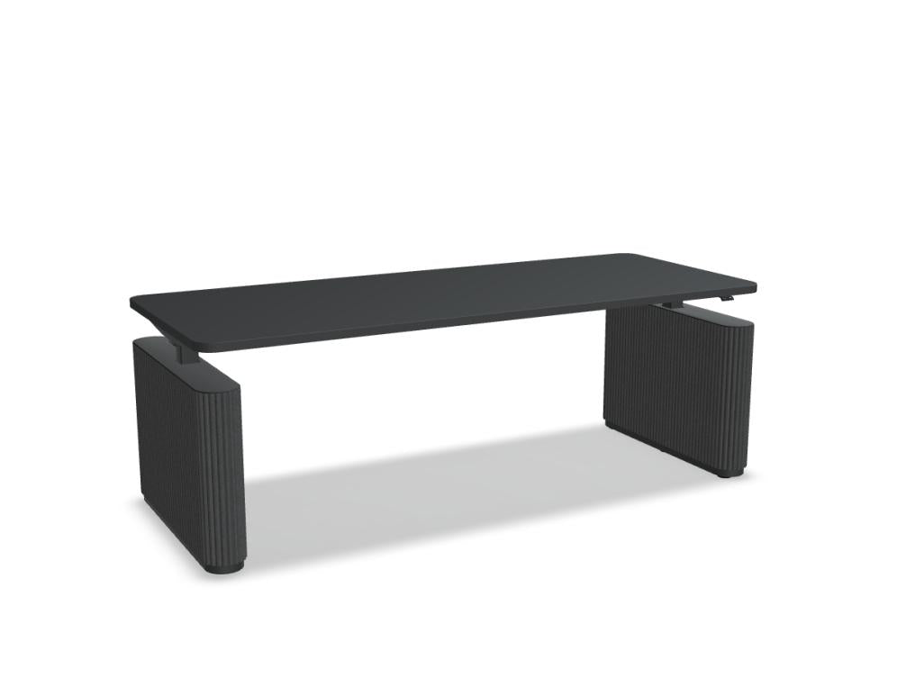 Ogi Drive BODF60 Schreibtisch elektrisch höhenverstellbar mit Filz-Fußelementen, modernes Mdd Design fürs Büro