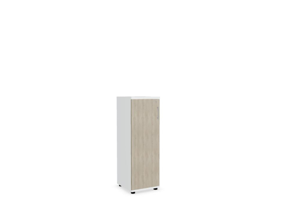 Büroschrank Standard MEA36P2 von Mdd in hellem Holzlook, robuste Metallgriffe, vier Türen, großzügige Innenaufteilung, modernes Bürodesign.