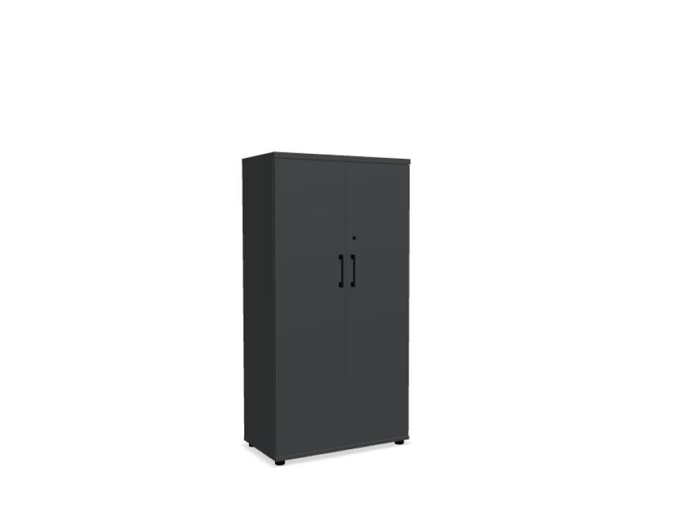 Büroschrank Standard von Mdd in Weiss Pastell mit Front in Eiche Natur, Melaminplatte mit ABS-Umleimer, Aluminium-Griff und Patentschloss.