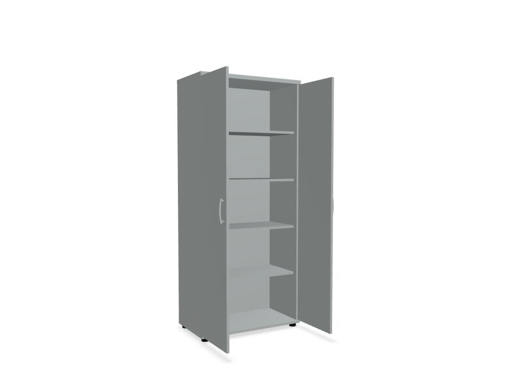Büroschrank Standard von Mdd in Weiss Pastell mit Front in Eiche Natur, Melaminplatte mit ABS-Umleimer, Aluminium-Griff und Patentschloss.