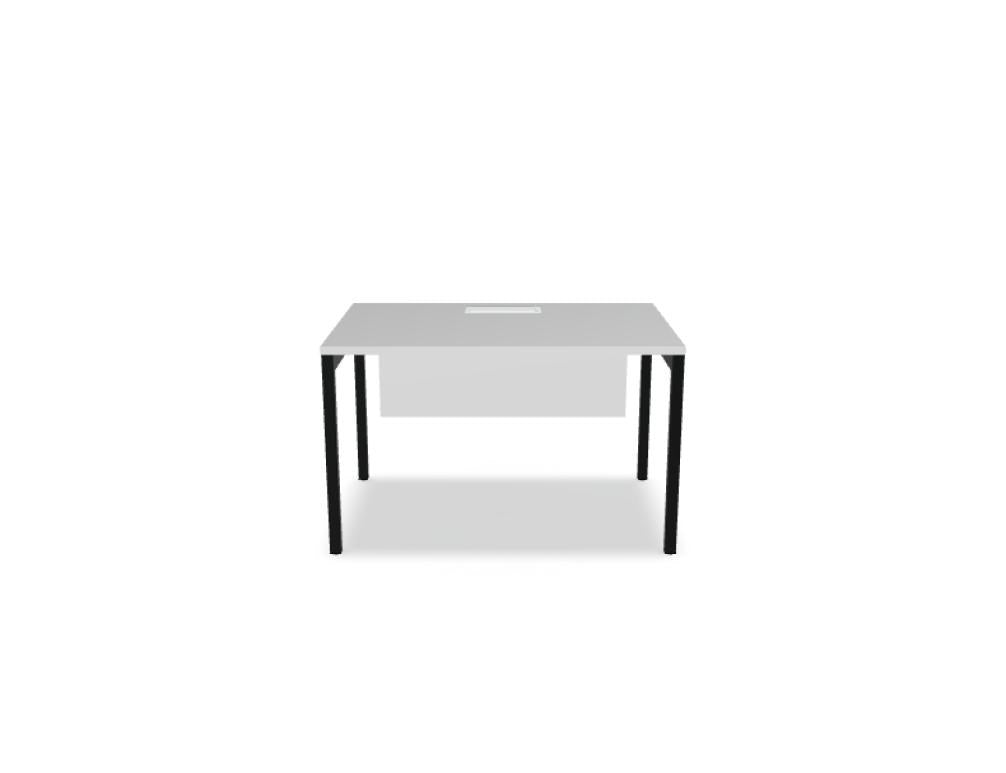 Schreibtisch Ogi Y von Mdd mit Tischplatte in Honigeiche und schwarzem Metallgestell, Profil 40x40 mm, für Büroarbeitsplätze.