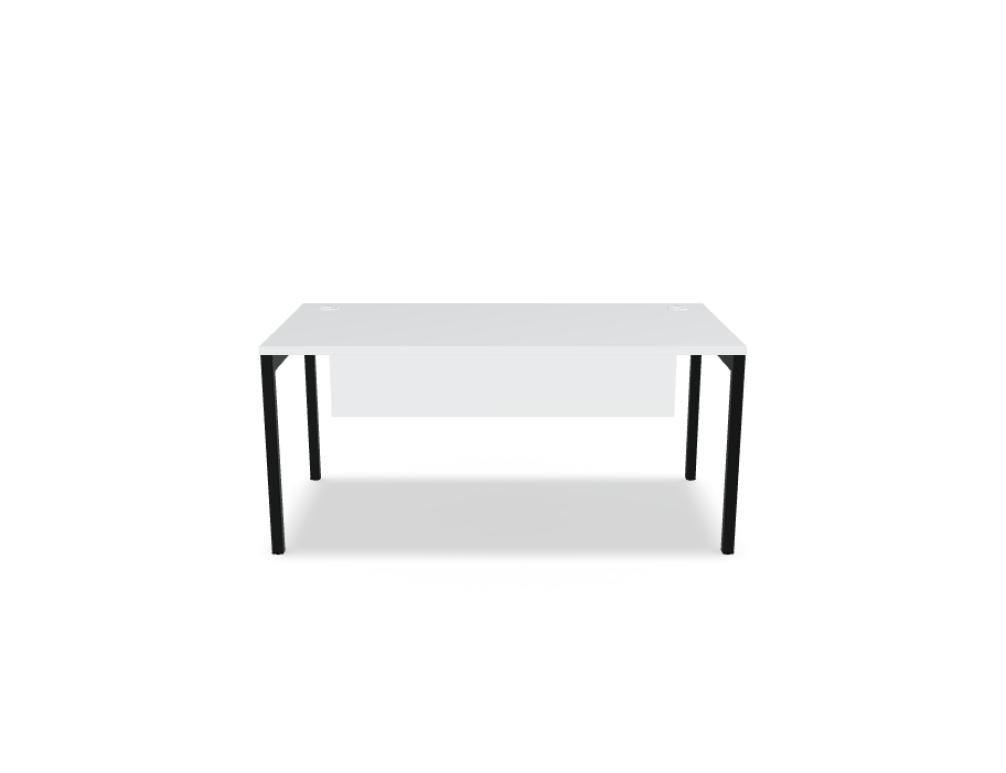 Schreibtisch Ogi Y von Mdd mit Tischplatte in Honigeiche und schwarzem Metallgestell, Profil 40x40 mm, für Büroarbeitsplätze.