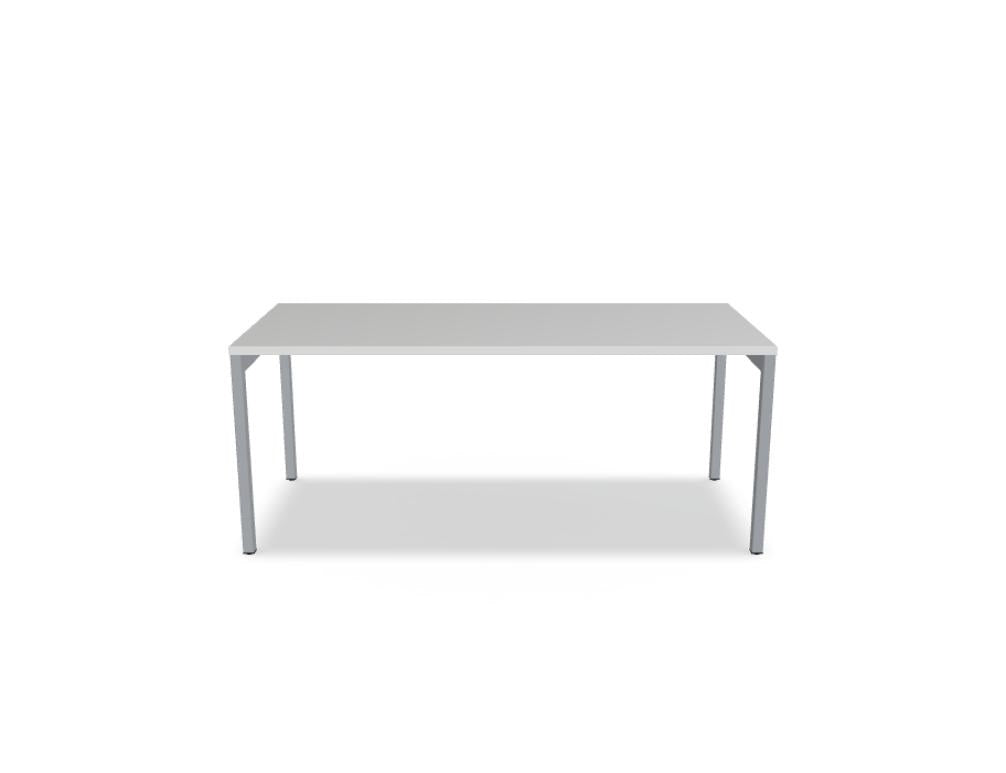 Schreibtisch Ogi Y von Mdd mit Tischplatte in Honigeiche und schwarzem Metallgestell, Profil 40x40 mm, für Büroarbeitsplätze.
