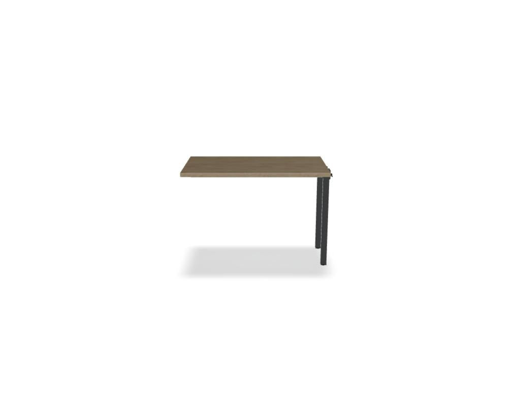 Schreibtisch Ogi Y von Mdd mit Tischplatte in Honigeiche und schwarzem Metallgestell, Profil 40x40 mm, für Büroarbeitsplätze.