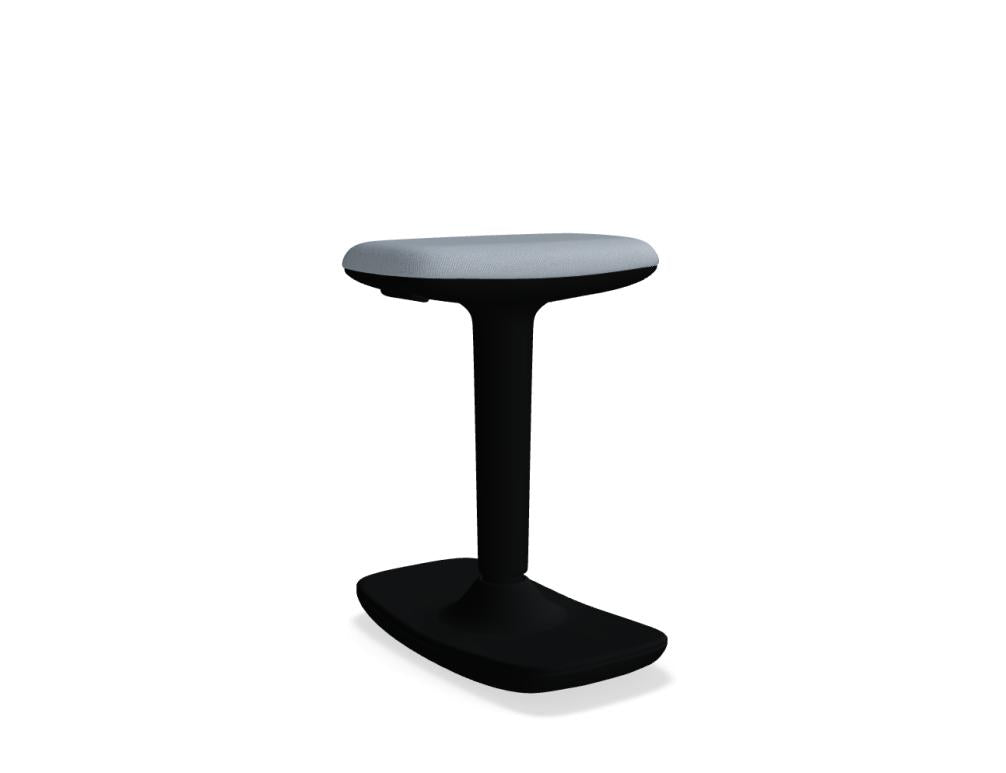 Roter Hocker aus Polypropylen mit gepolstertem Sitz, schwarzer Anti-Rutsch-Basis und Gasheber zur Höhenverstellung, Modell Cool von Mdd.