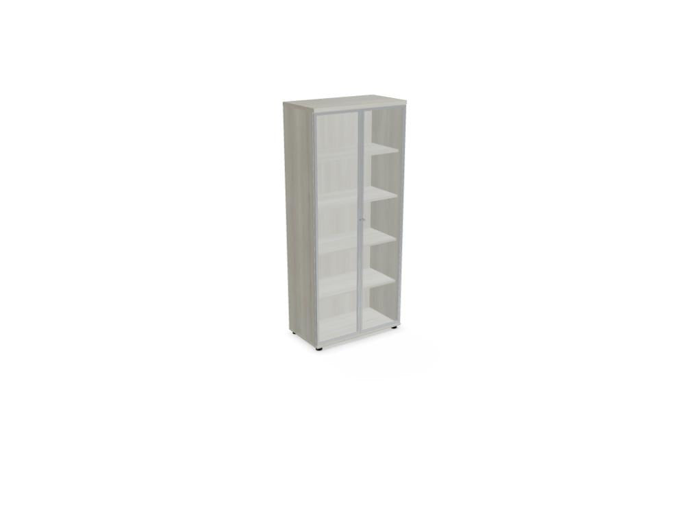 Vitrine Standard von Mdd mit Glastür und senkrechtem Aluminiumgriff