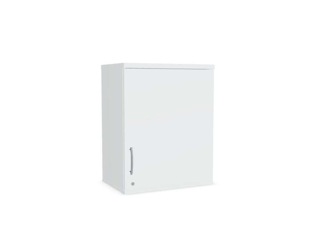Aufsatzschrank Basic von Mdd in Dunkle Walnuss, Melaminplatte mit ABS-Umleimer, Flügeltür mit Aluminiumgriff, für Büroschränke geeignet.
