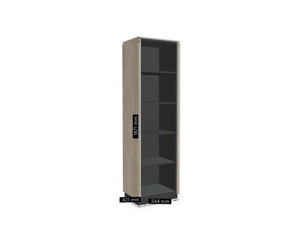Standregal Status von Mdd in Anthrazit mit Aluminiumgriffen und Schattenfuge