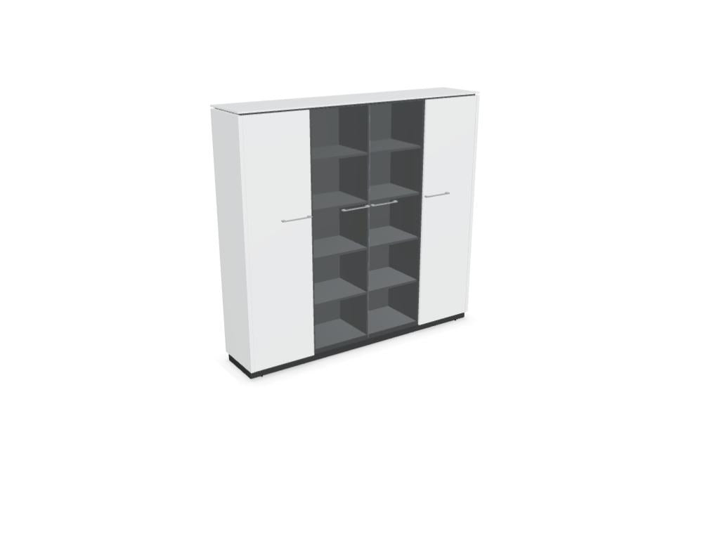 Vitrine Status von Mdd in Anthrazit mit Glastür und Aluminiumgriffen