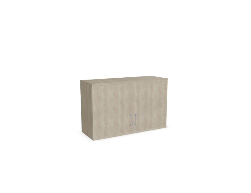Image eines Standard A1106K Aufsatzschranks von MDD aus der Büroschrank-Kategorie. Der schlichte, helle Schrank steht gegen eine neutrale Wand, Front mit klaren Linien, Griffmulden, kompakte Abmessungen – ideal für Büroorganisation und Dokumenten-Stauraum.