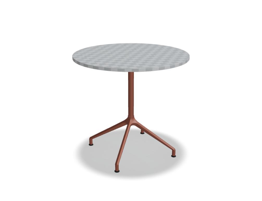 Kaffeetisch Gobo von Mdd mit Kakao-Platte und 4-Sternfuss aus pulverbeschichtetem Aluminium, quadratische Form.