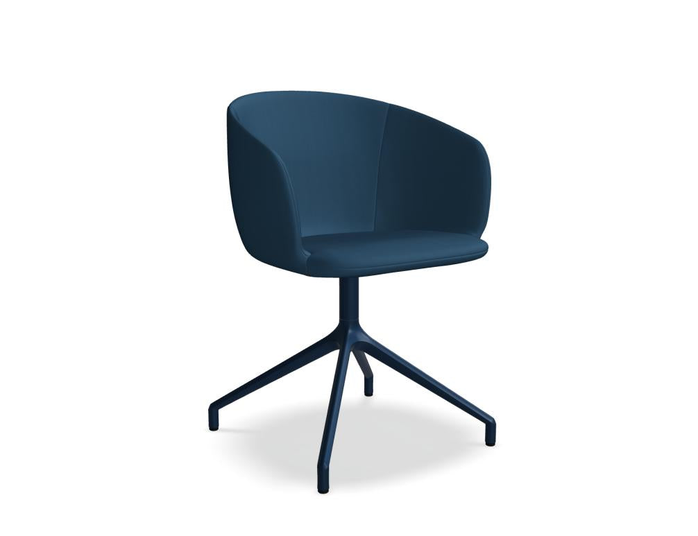 Heller Stuhl mit schwarzer Drehbasis und gepolsterter Sitzfläche, Grace GRP19 – modernes, ergonomisches Design für Büro oder Essbereich.