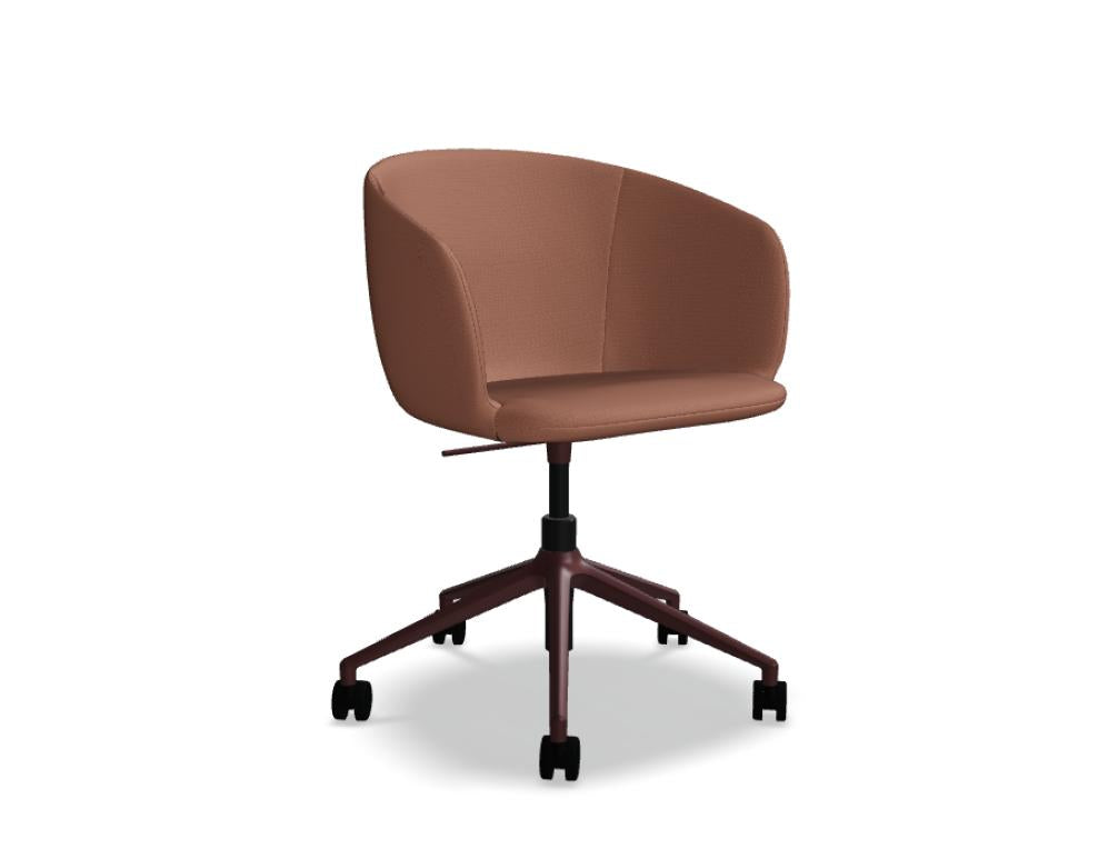 Grace GRP22 Stuhl: ergonomischer Drehstuhl mit Höhenverstellung, graue Sitzfläche und geschwungene Rückenlehne, verstellbare Armlehnen, Teppich- und Hartbödenrollen, modernes Bürodesign