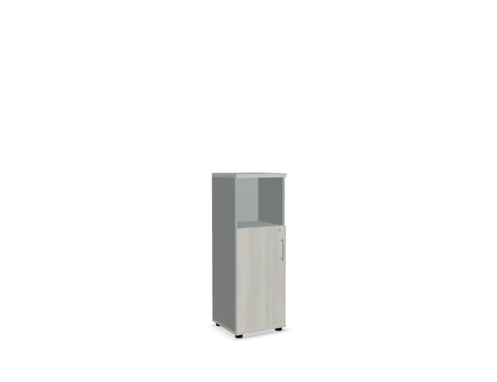 Bild des Basic K38P2 Halbregsals Standregal von MDD in heller Holzwärme mit drei schlichten Ablagen, robustes Metallgestell, geeignet für Bücher und Deko, perfekte Ordnung im Regalbereich.