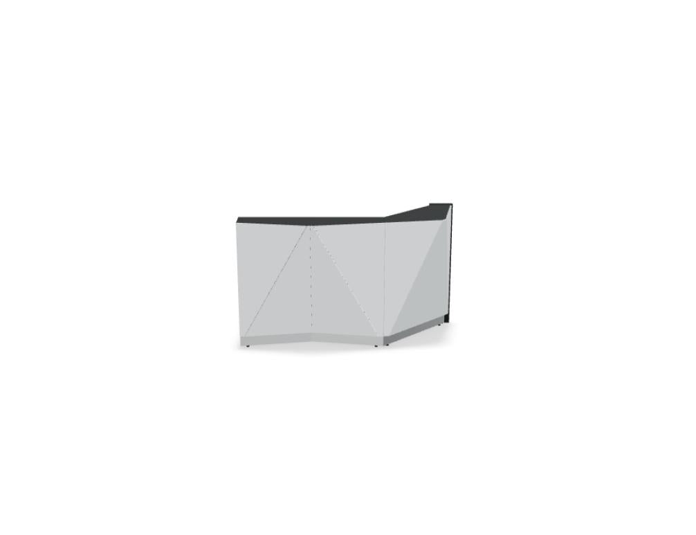 Modulare Empfangstheke ALP18P von MDD in modernem Design, kompakte Front, vielseitige Aufbauoptionen, ideales Desk-System für Empfang und Beratung