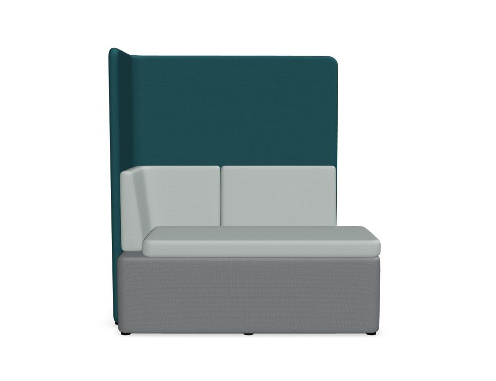 Modulares Sofa Kaiva von Mdd in Dunkelgrau mit hoher gepolsterter Rückenlehne aus Akustikpaneelen und Holzrahmen