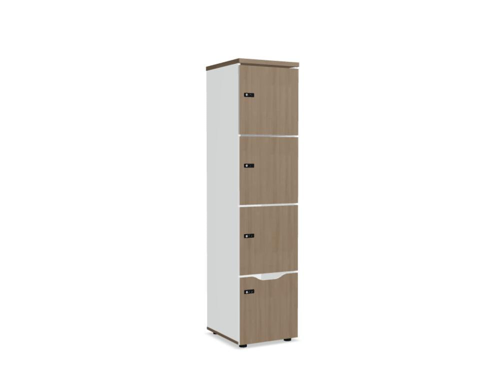 Mdd Locker Standard LOK40 als modularer Büroschrank mit vier Fächern, klaren Linien und moderner Aufbewahrung fürs Büro