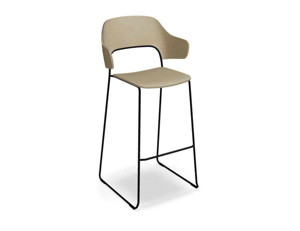 Afi AF03 Barhocker von Mdd mit schlankem Gestell, gepolsterter Sitzfläche und moderner Form für Theken und Loungezonen
