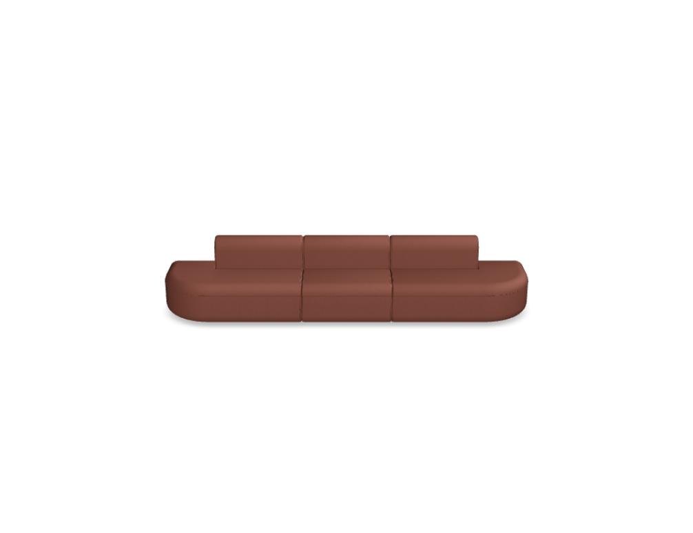 Modulares Sofa Artiko von Mdd in Hellgrau mit gepolsterter Sitz- und Rückenfläche, Metallgestell und abgerundeten Formen.