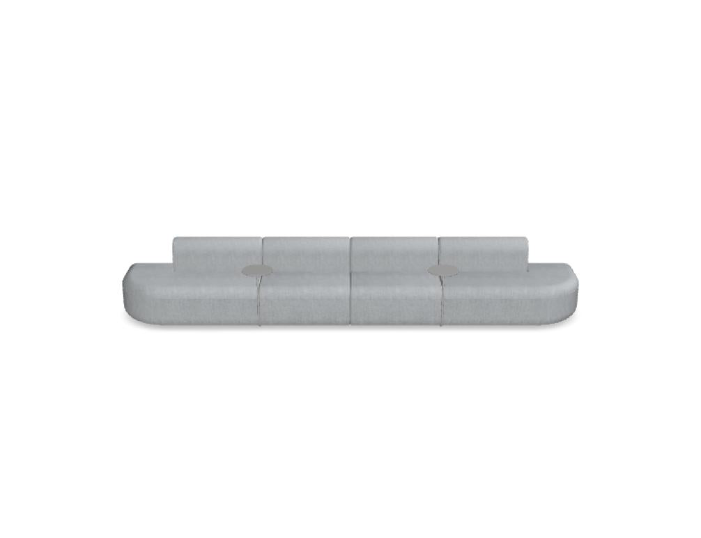 Sofa Artiko AT15, Teil der 5er-Sofa-Kollektion von Mdd, modernes, niedriges Sitzmöbel in heller Stofffarbe mit geraden Linien und bequemen Armlehnen