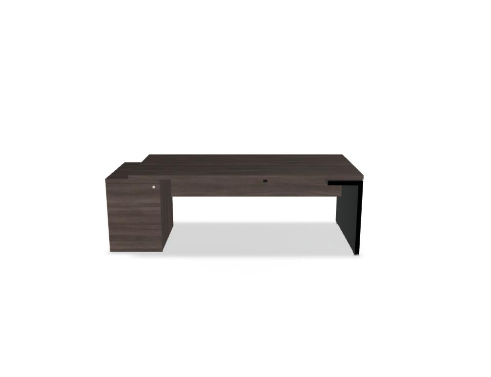 Heller Chefschreibtisch Mito MIT3KD von MDD in modernem Holz-Design, großzügige Arbeitsfläche, klare Linien, praktischer Kabelkanal, ideal fürs Home-Office