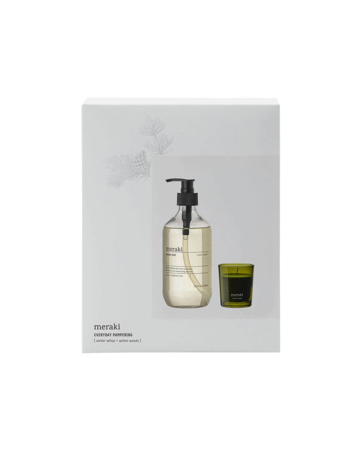 Gift boxCH, winter whisp hand soap & winter woods candle, 490|60 ml|g in White präsentiert im Onlineshop von KAQTU Design AG. Lebensmittel ist von Meraki