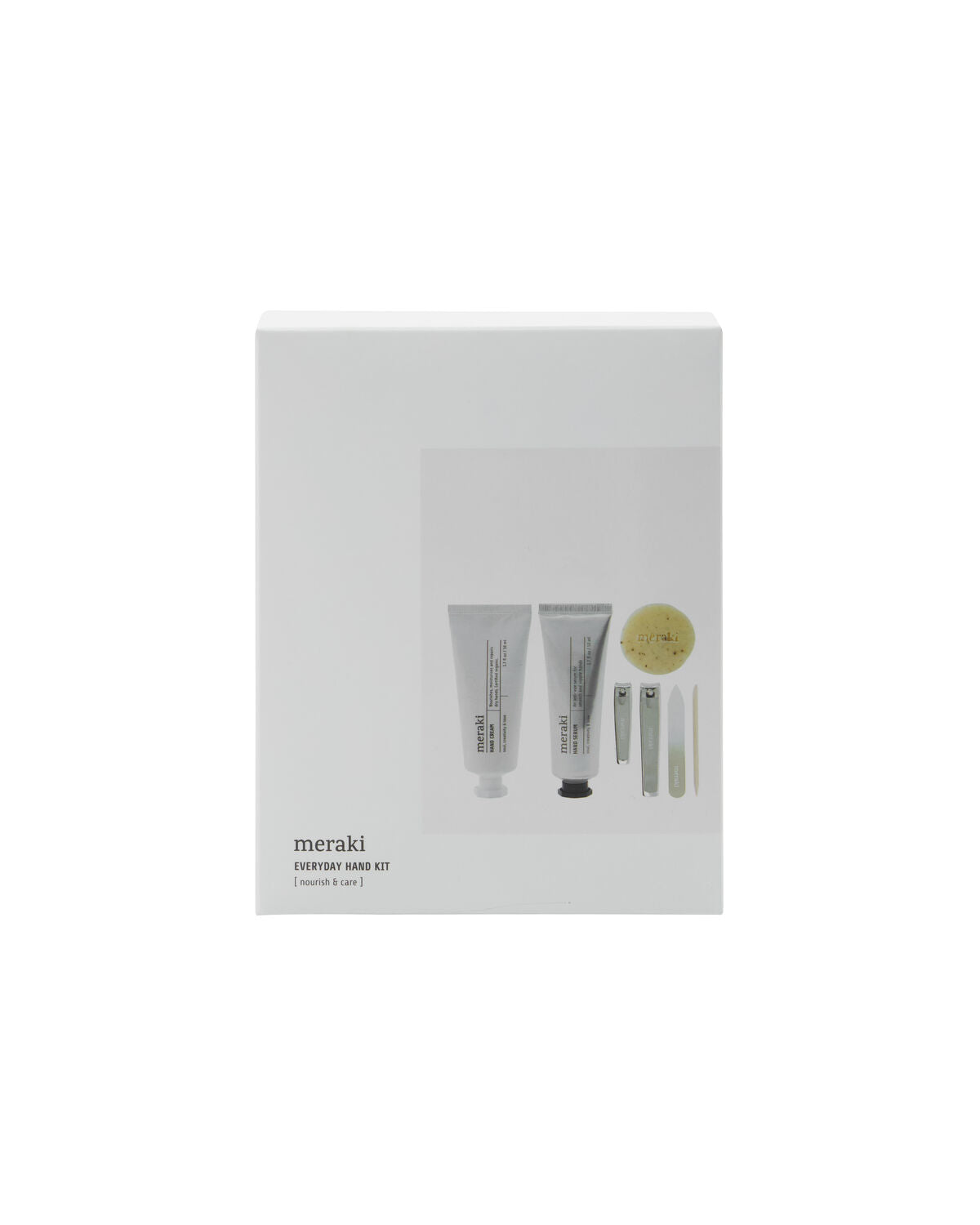 Gift box, hand cream + hand serum + soap + nail kit, 50|50|20 ml|ml|g in White präsentiert im Onlineshop von KAQTU Design AG. Lebensmittel ist von Meraki