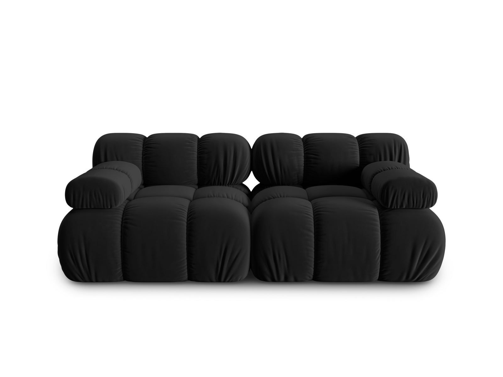 Bellis Velour modulares Sofa 2 Sitzer 94cm in Black-Bluvel präsentiert im Onlineshop von KAQTU Design AG. 3er Sofa ist von Micadoni